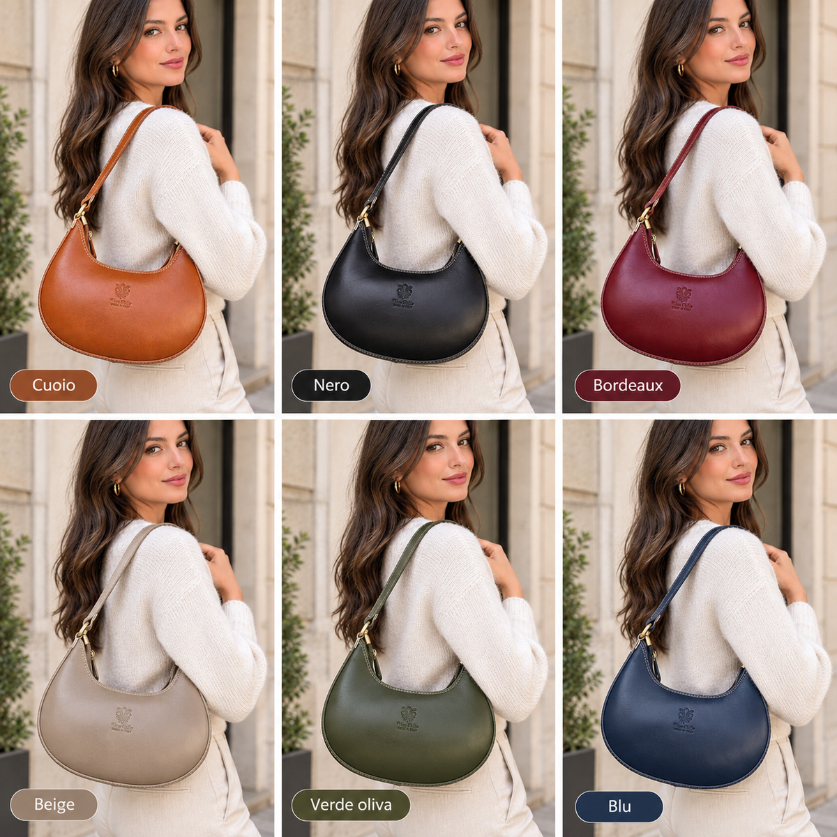 Borsa a Spalla in Pelle Color Cognac – Eleganza Italiana